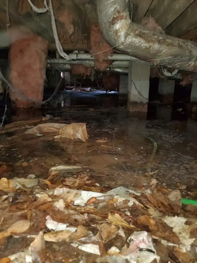 Crawl space flood assessment for Commercial Water Damage Restoration in Brewer