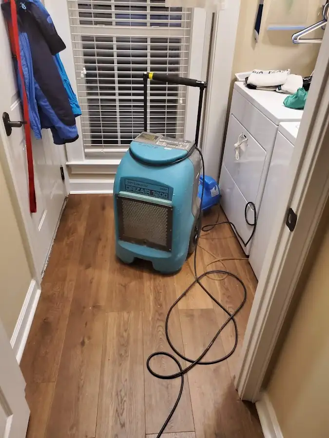 Commercial dehumidifier deployed for Flood Damage Cleanup in Brewer